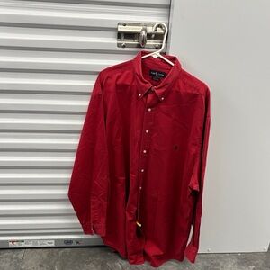 Ralph Lauren Deep Red Casual Button-Down Oxford Collar LS Shirt Big & Tall 2XL